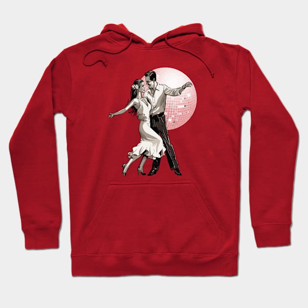 Salsa Couple Dancing With Ballroom Mirrorball Hoodie by taiche